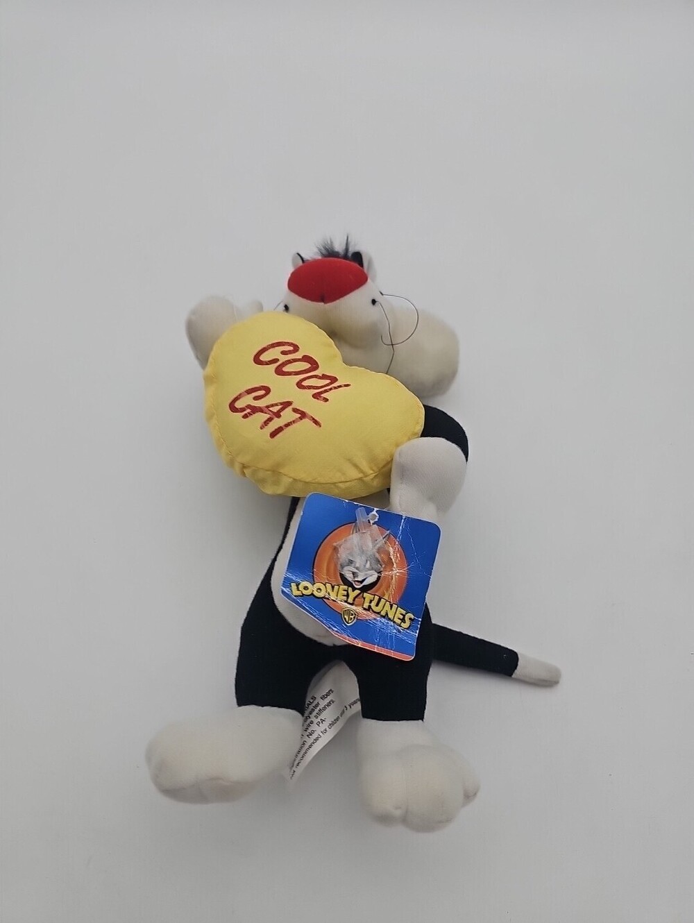 Sylvester Cool Cat Plush 1997 Looney Tunes 15" Valentine's Day Heart Vintage